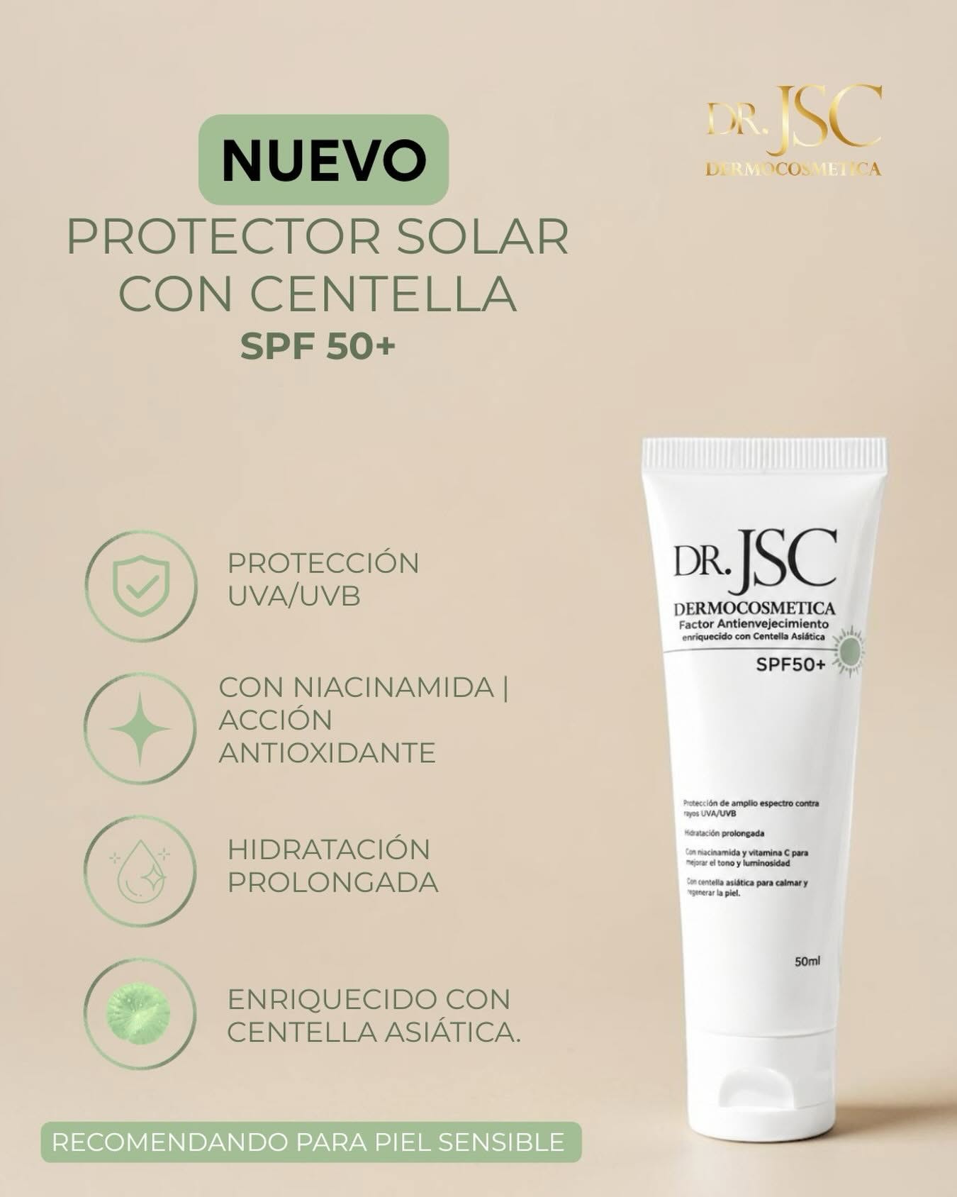 Filtro Solar con Centella Asiática